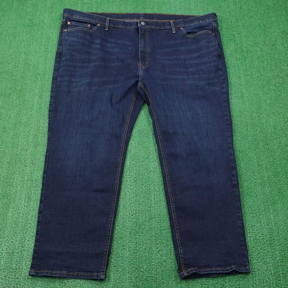Levis 541 Jeans Mens 54x32 Blue Athletic Taper Stretch Denim Dark Wash Zip Fly - Picture 1 of 9